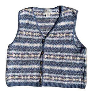 L.L. Bean Fair Isle Knit Vest 90s